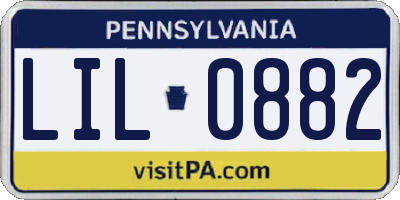 PA license plate LIL0882
