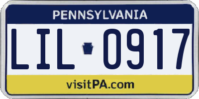 PA license plate LIL0917