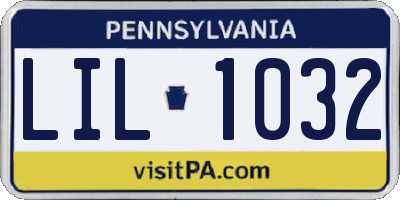 PA license plate LIL1032