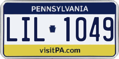 PA license plate LIL1049
