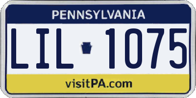 PA license plate LIL1075