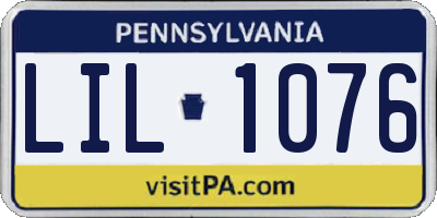 PA license plate LIL1076