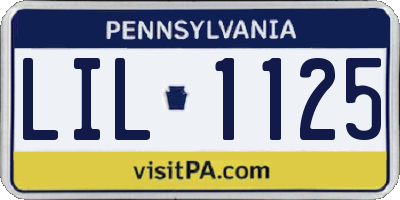 PA license plate LIL1125