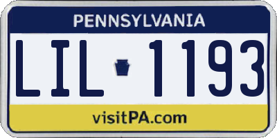 PA license plate LIL1193