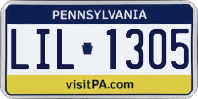 PA license plate LIL1305