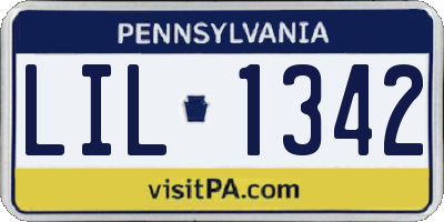 PA license plate LIL1342