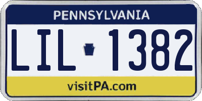 PA license plate LIL1382