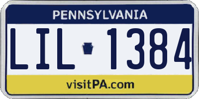 PA license plate LIL1384