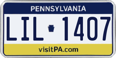 PA license plate LIL1407