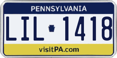 PA license plate LIL1418