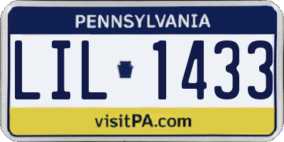 PA license plate LIL1433