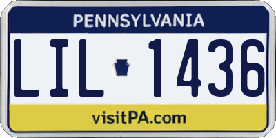 PA license plate LIL1436