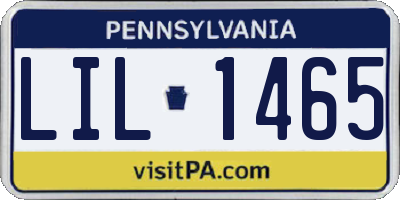 PA license plate LIL1465