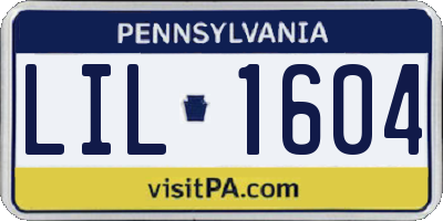 PA license plate LIL1604