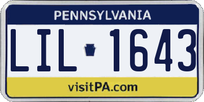 PA license plate LIL1643