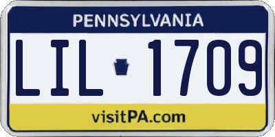 PA license plate LIL1709