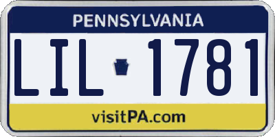 PA license plate LIL1781