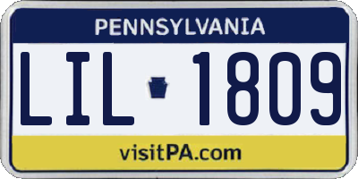 PA license plate LIL1809