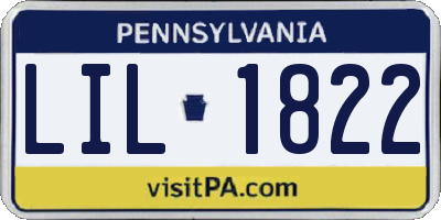 PA license plate LIL1822