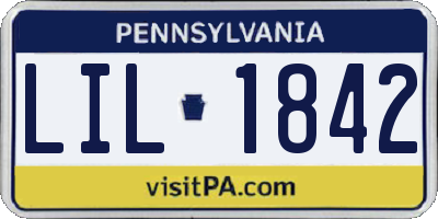 PA license plate LIL1842