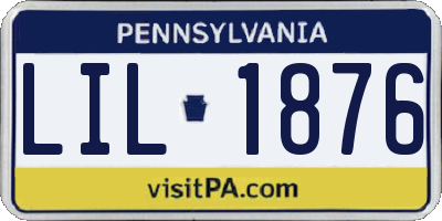 PA license plate LIL1876