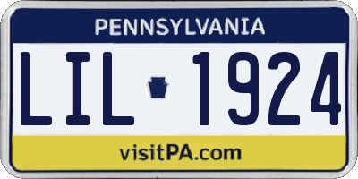PA license plate LIL1924