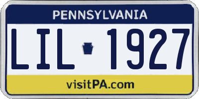 PA license plate LIL1927