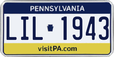 PA license plate LIL1943