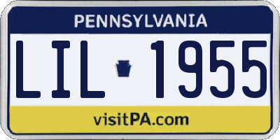 PA license plate LIL1955