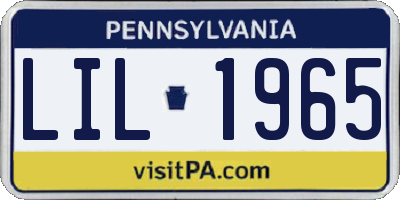 PA license plate LIL1965
