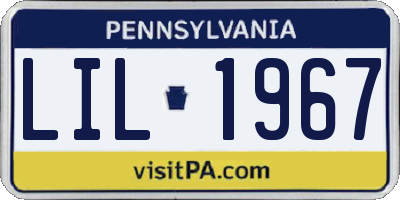 PA license plate LIL1967