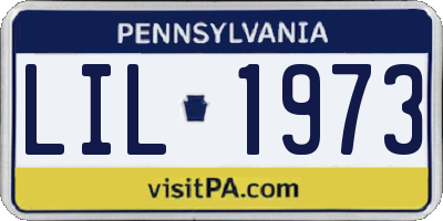 PA license plate LIL1973