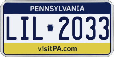 PA license plate LIL2033