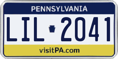 PA license plate LIL2041