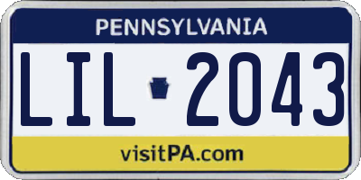 PA license plate LIL2043
