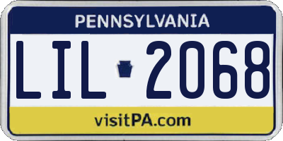PA license plate LIL2068