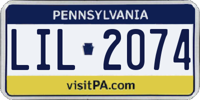 PA license plate LIL2074