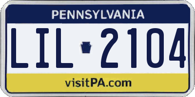PA license plate LIL2104
