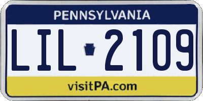 PA license plate LIL2109