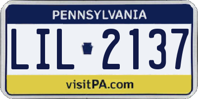 PA license plate LIL2137
