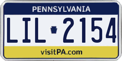 PA license plate LIL2154