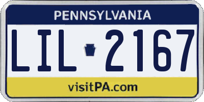 PA license plate LIL2167