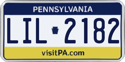 PA license plate LIL2182