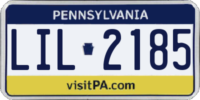 PA license plate LIL2185