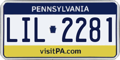 PA license plate LIL2281
