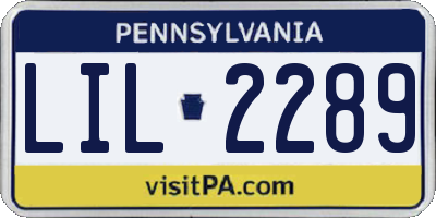 PA license plate LIL2289