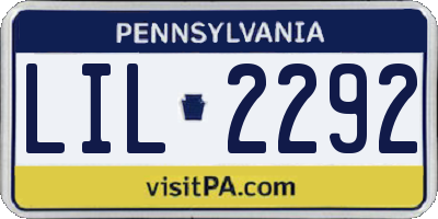 PA license plate LIL2292