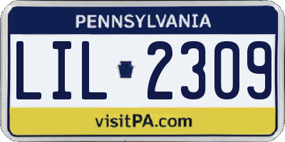PA license plate LIL2309