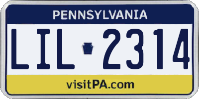 PA license plate LIL2314