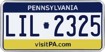 PA license plate LIL2325